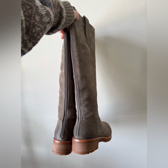 NWOT Sofft Taupe Suede Knee-High Riding Boots - Picture 5 of 8